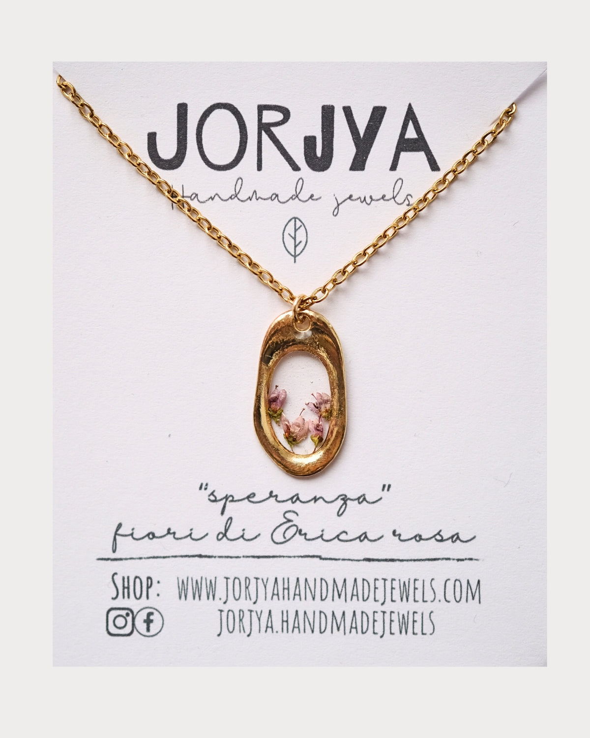 Collana "speranza" con fiori di Erica rosa
