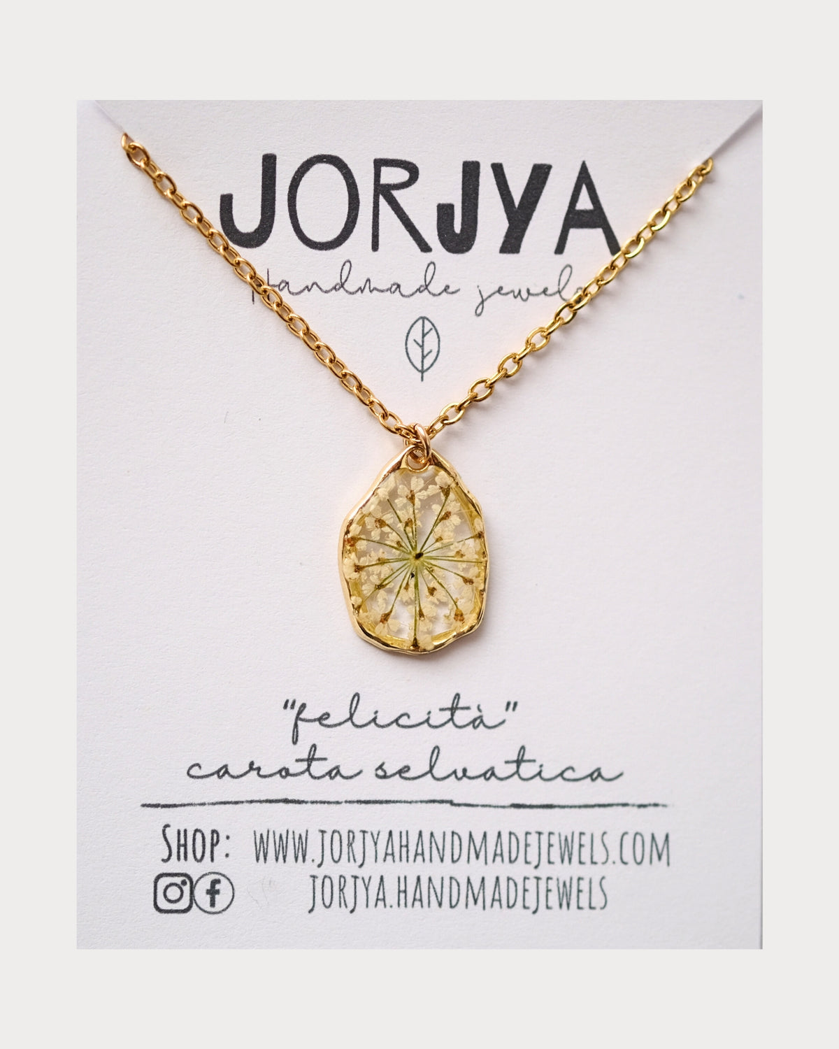 Collana "felicità" con fiori di carota selvatica