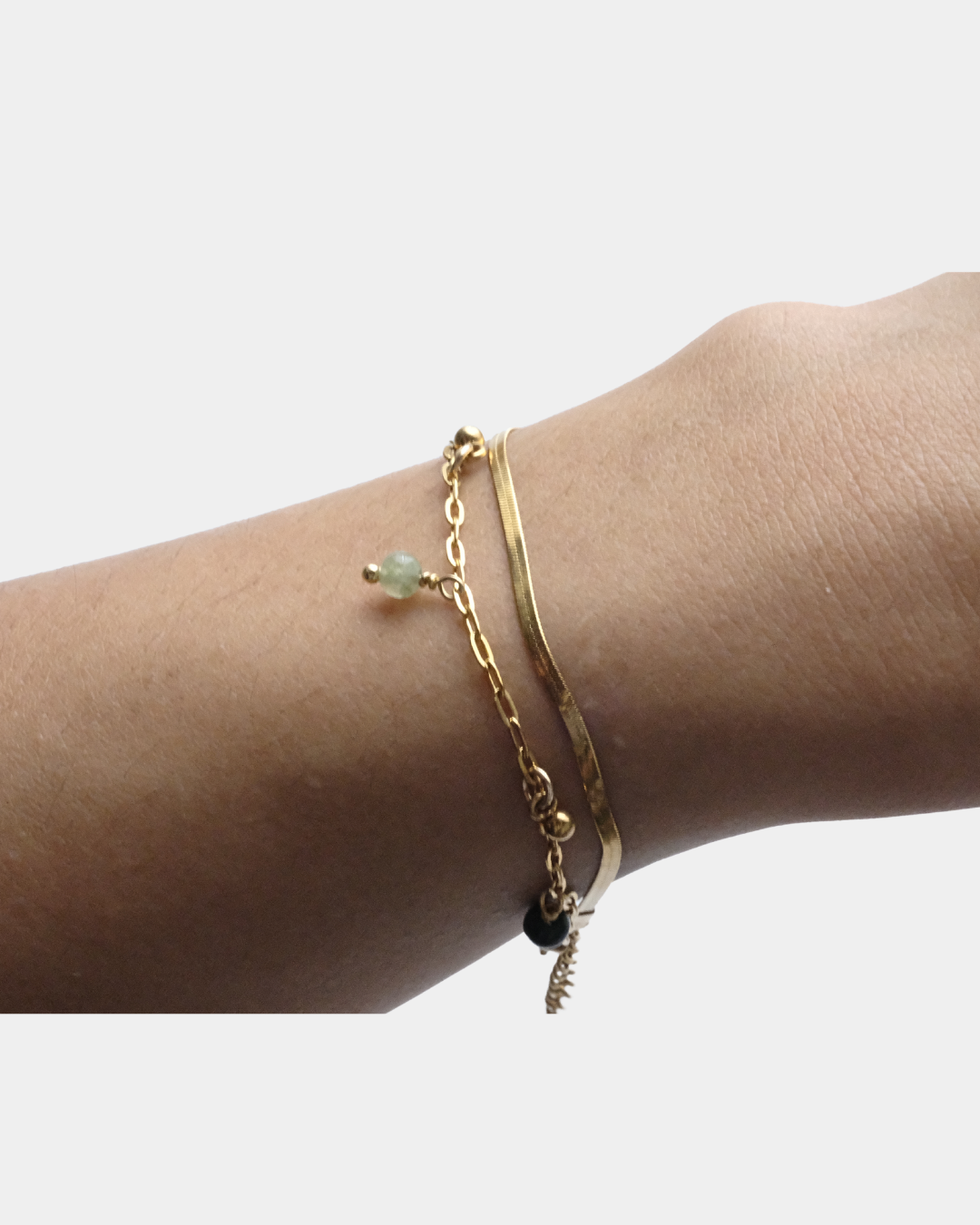 Bracciale con doppio filo con pietre di agata indiana