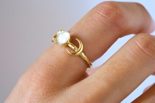 Anello BIANCA con petali di margherita