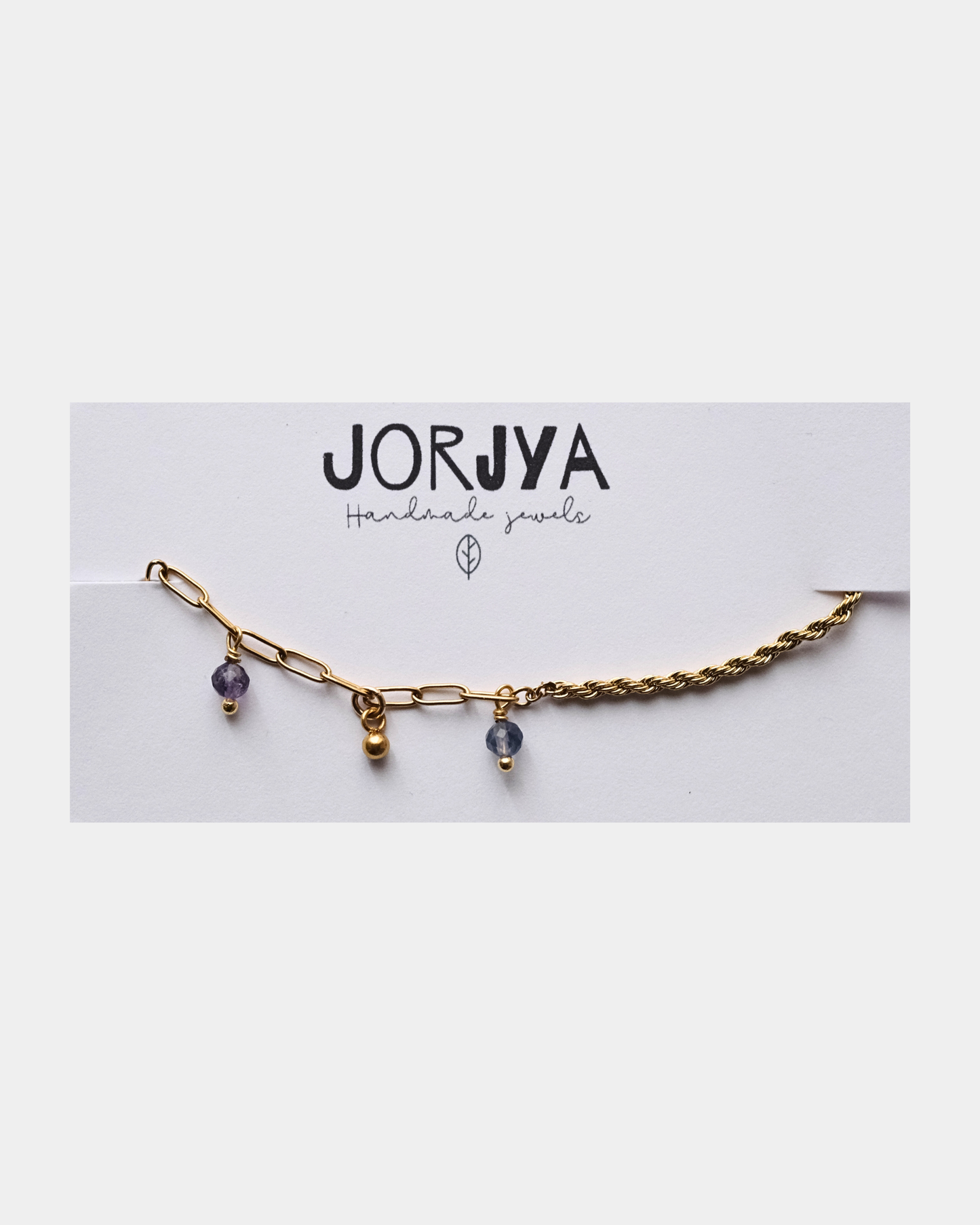 Bracciale con differenti maglie con pietre di fluorite