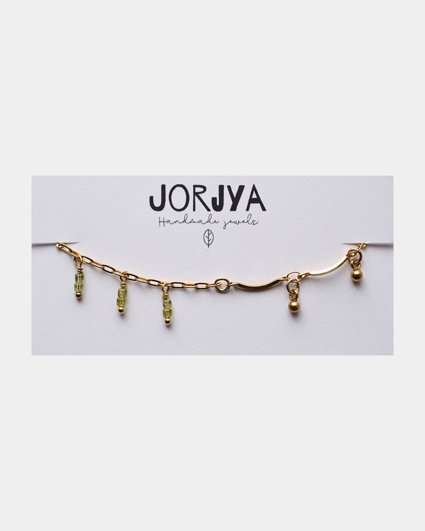 Bracciale con differenti maglie con pietre di peridoto
