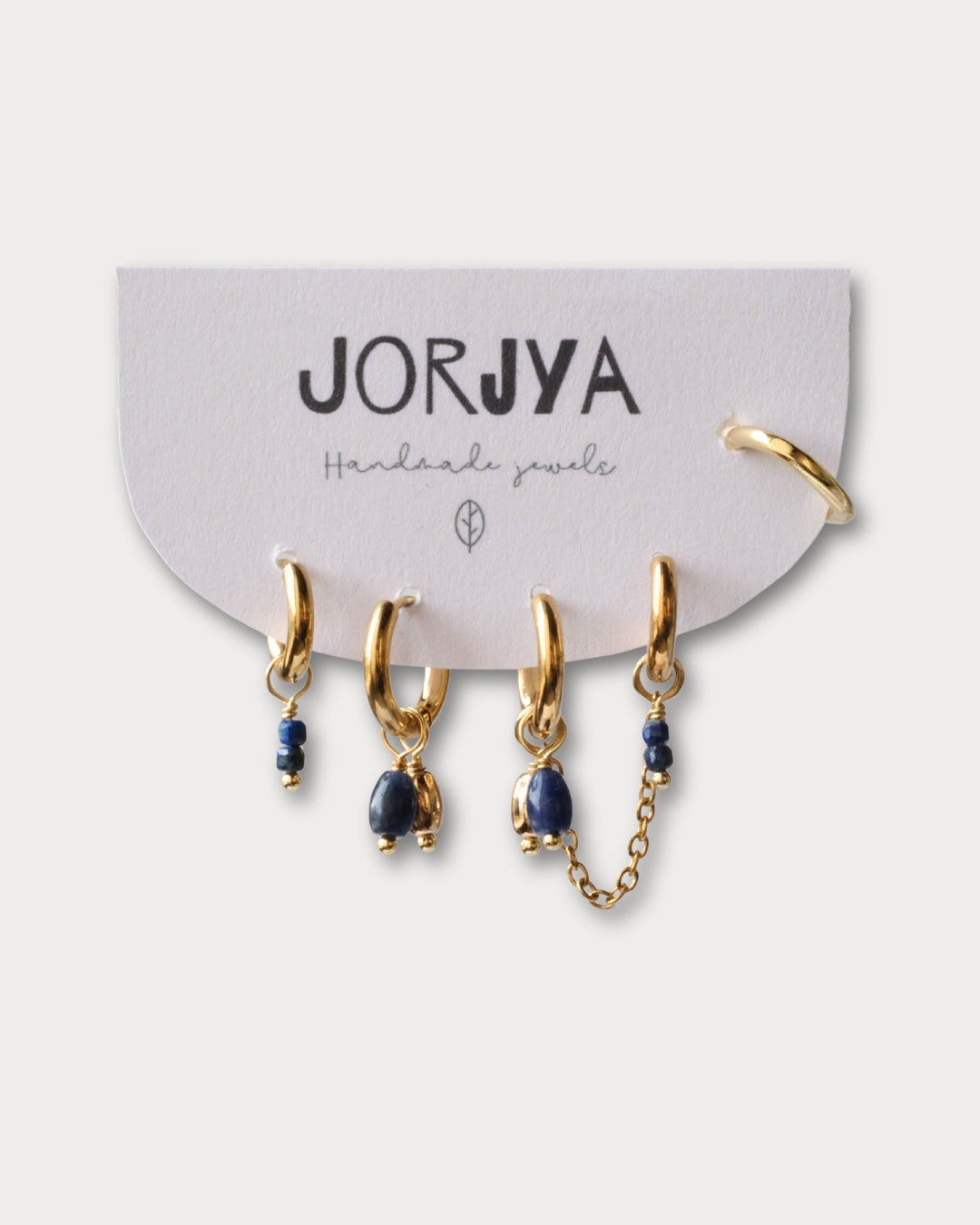 SET CON EARCUFF - Set di due paia di orecchini e earcuff con pietre di lapislazzuli