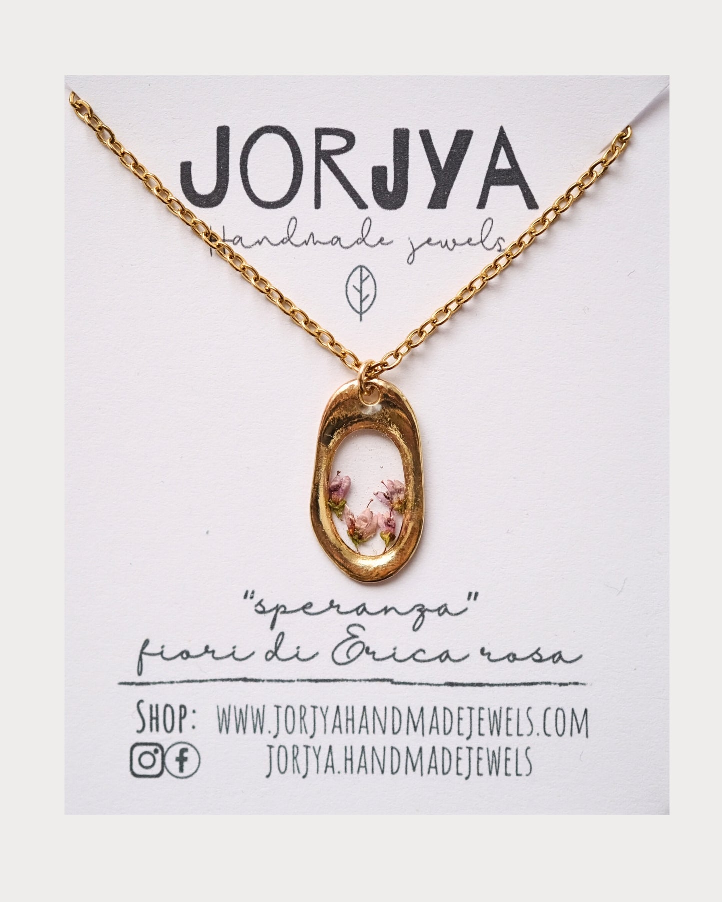 Collana "speranza" con fiori di Erica rosa