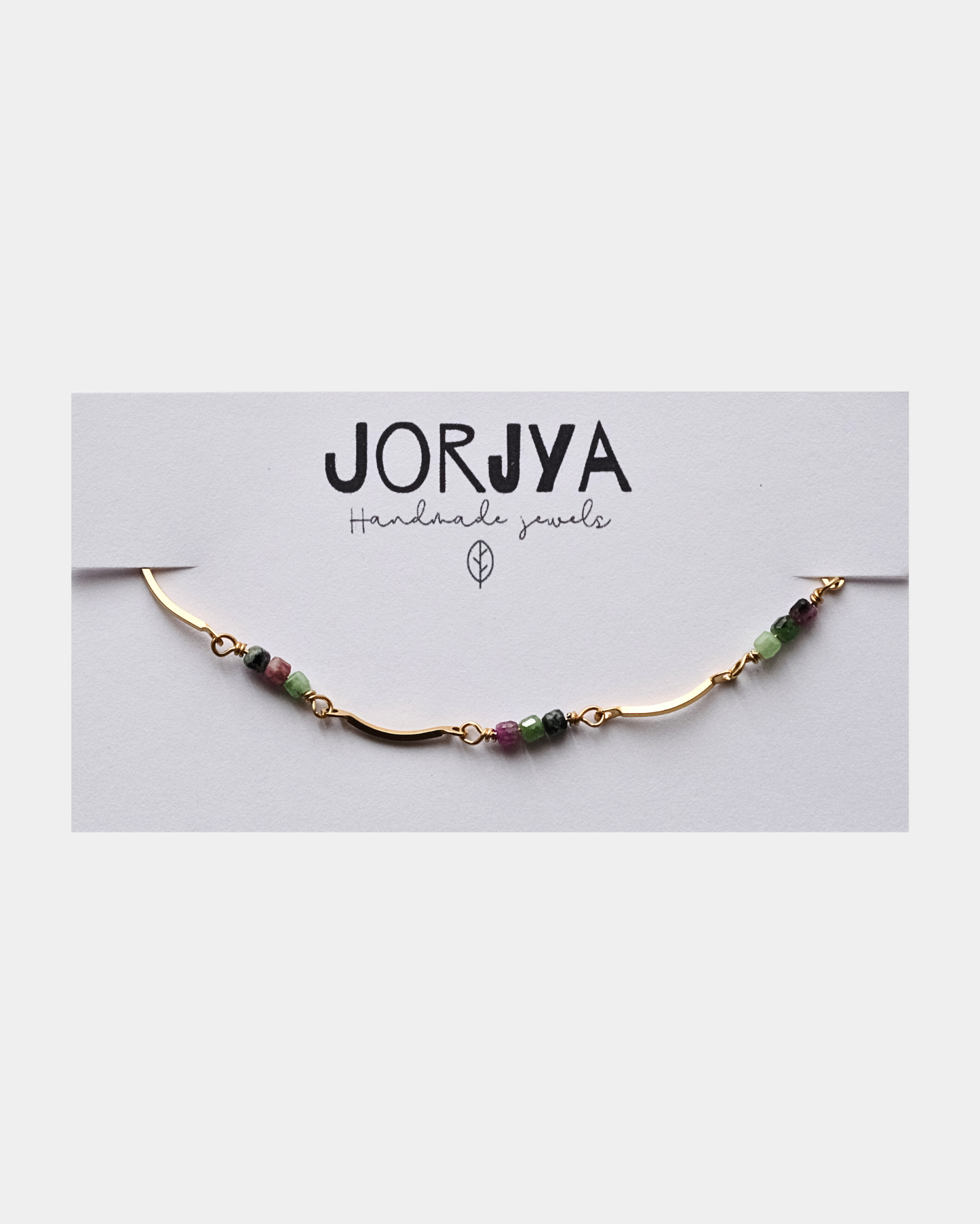 Bracciale con maglie ondulate e pietre di epidoto