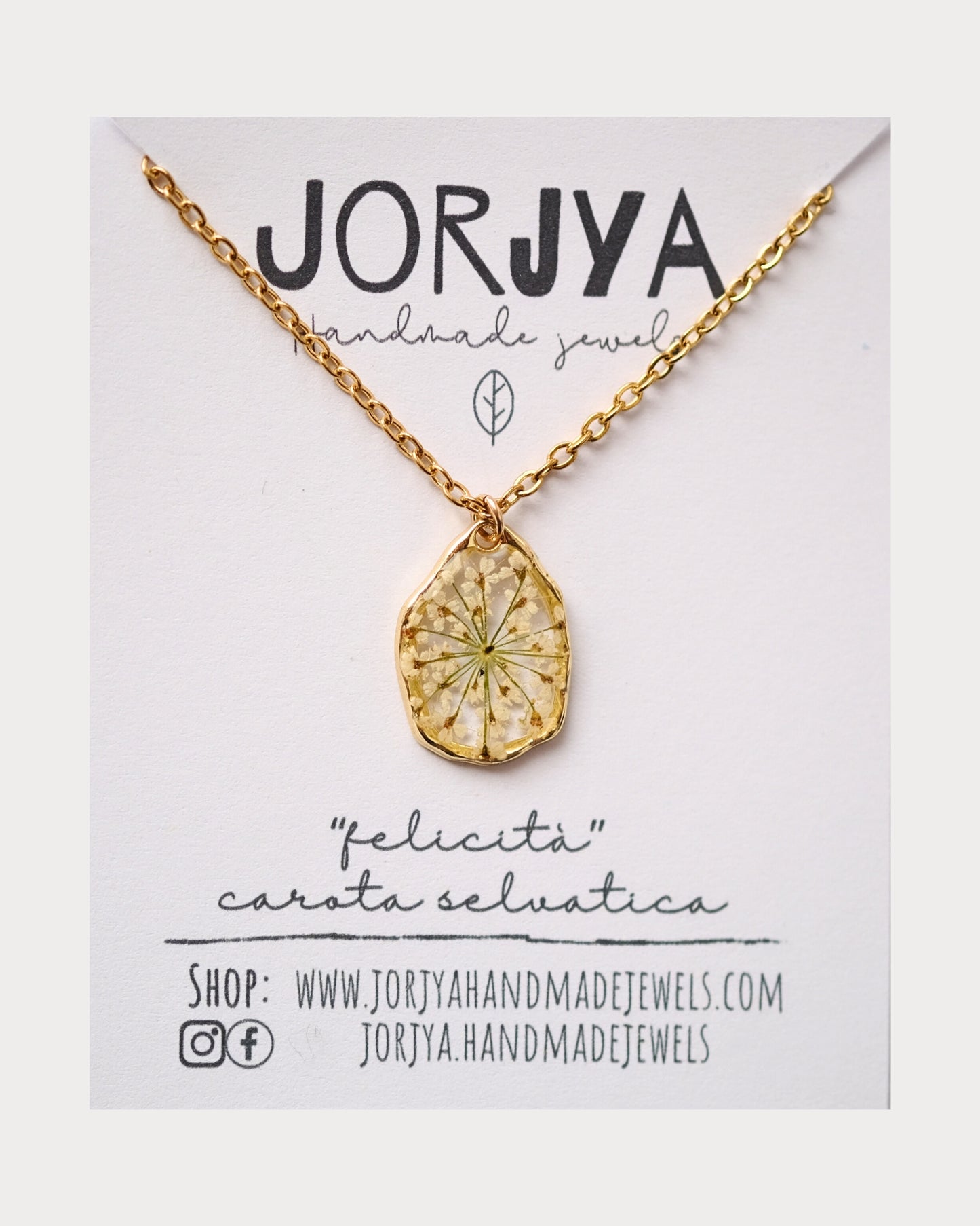 Collana "felicità" con fiori di carota selvatica