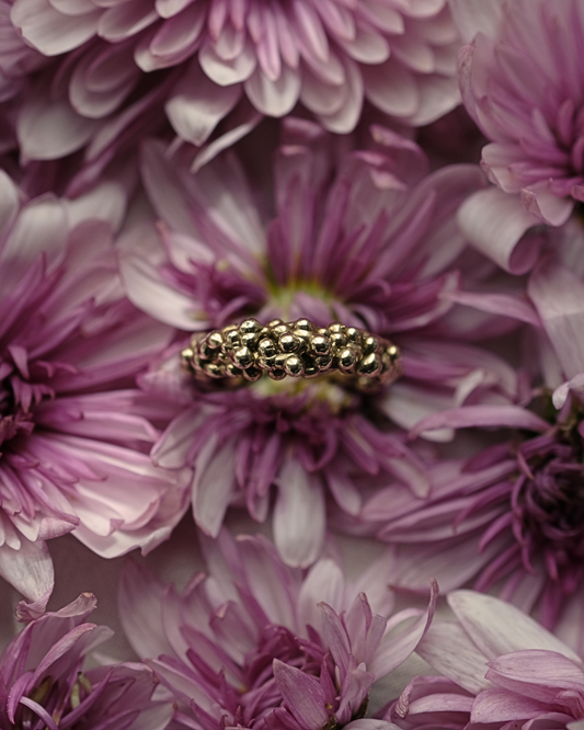 RUGIADA - Anello in ottone con gocce di rugiada