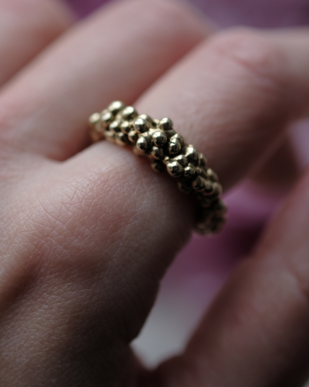 RUGIADA - Anello in ottone con gocce di rugiada