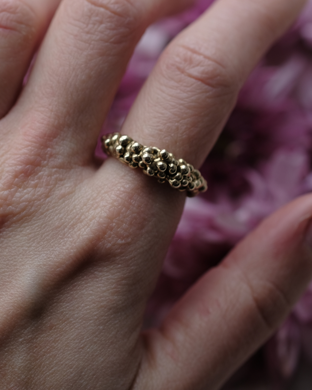 RUGIADA - Anello in ottone con gocce di rugiada