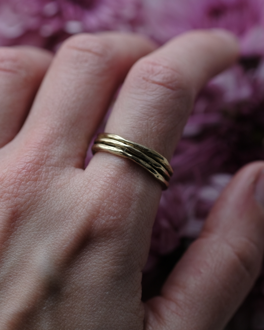 FEDINE - Anello in ottone effetto tre fedine sovrapposte