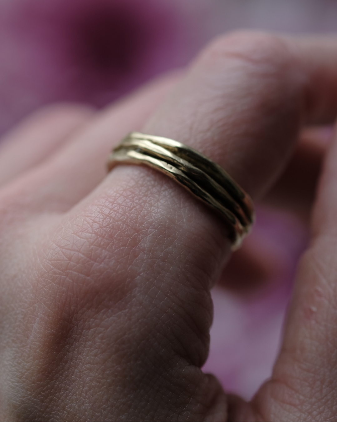 FEDINE - Anello in ottone effetto tre fedine sovrapposte