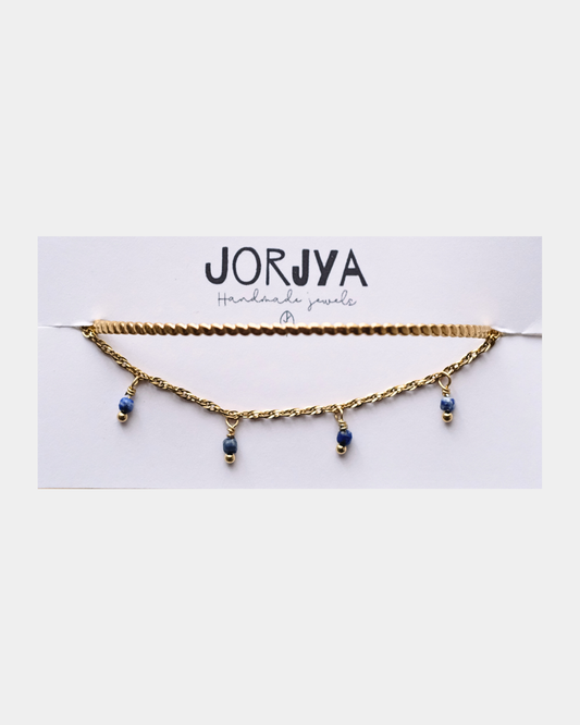 Set di due bracciali: uno rigido e uno con pietre di lapislazzuli