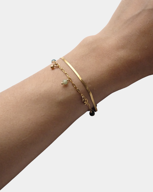 Bracciale con doppio filo con pietre di agata indiana