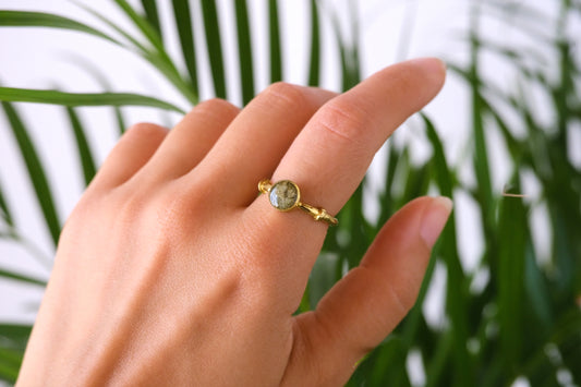 Anello BEATRICE con foglie di salvia