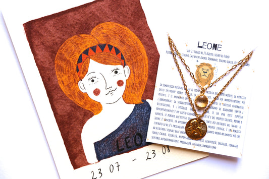 Collane con segno zodiacale del LEONE e pietra di quarzo citrino