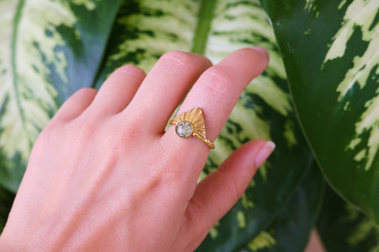 Anello VIRGINIA con foglie di salvia