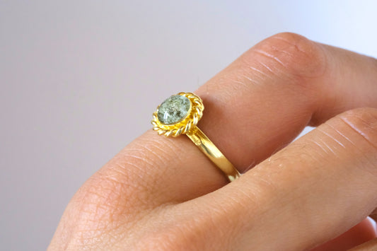 Anello MARIA ANTONIETTA con foglie di salvia