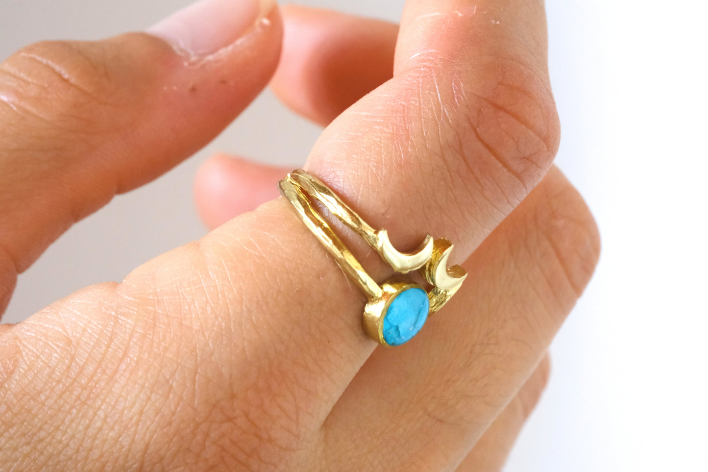 Anello CECILIA con petali di ortensia azzurra