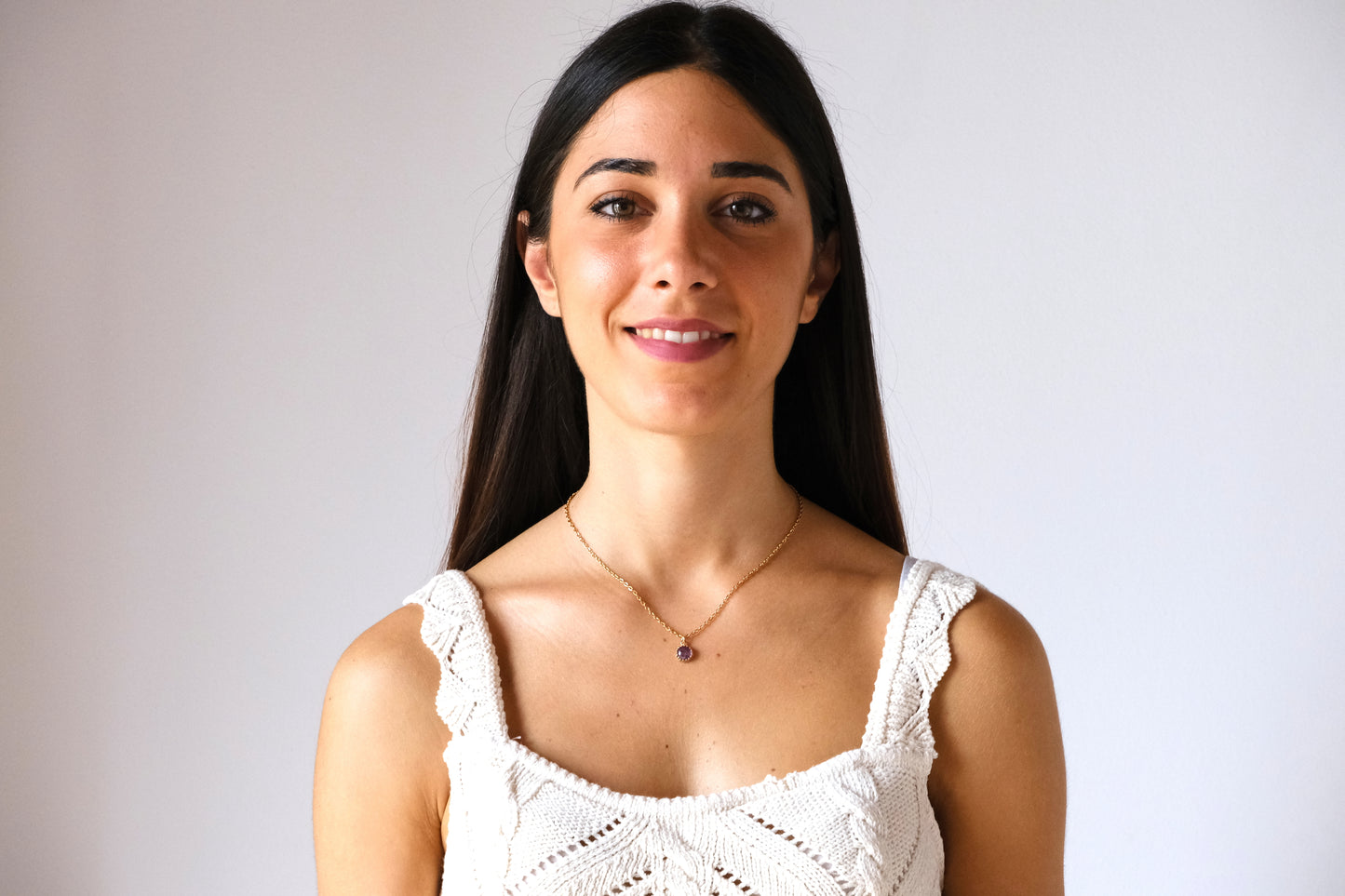 Collana girocollo con pietra tonda di lapislazzuli
