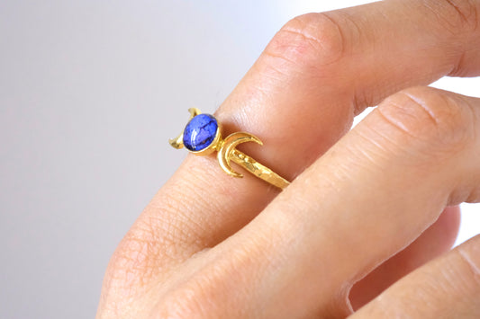 Anello ERINA con petali di speronella viola